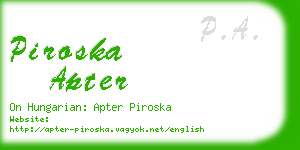 piroska apter business card